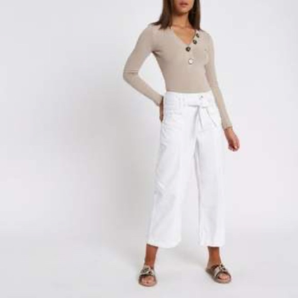 High Waist Culotte With Belt and Gold Hardware